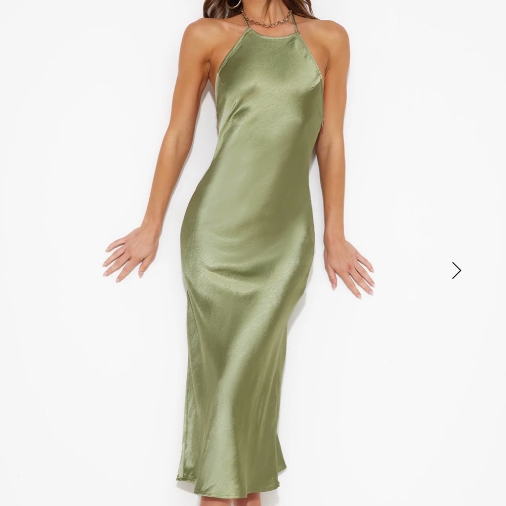 Hello Molly Olive Green Backless Dress